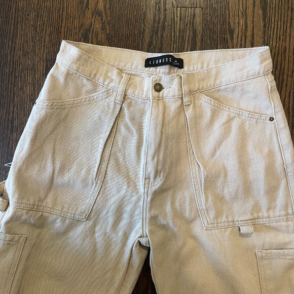 Light tan Denim Cargo Jeans - Size M - Picture 2 of 5